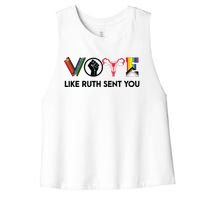 Funny Vote Like Ruth Sent You Gavel Feminists Lgbt Pride Women's Racerback Cropped Tank