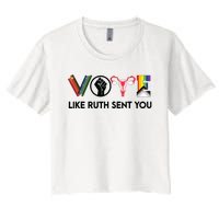 Funny Vote Like Ruth Sent You Gavel Feminists Lgbt Pride Women's Crop Top Tee