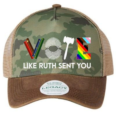 Funny Vote Like Ruth Sent You Gavel Feminists Lgbt Pride Legacy Tie Dye Trucker Hat