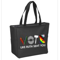 Funny Vote Like Ruth Sent You Gavel Feminists Lgbt Pride Zip Tote Bag