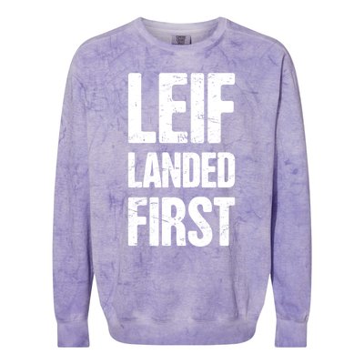 Funny Viking Leif Erikson Day / Distressed Leif Erikson Gift Colorblast Crewneck Sweatshirt