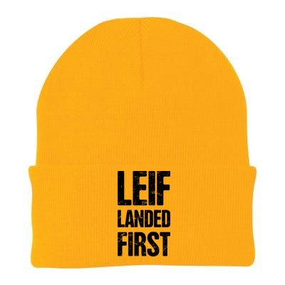 Funny Viking Leif Erikson Day / Distressed Leif Erikson Gift Knit Cap Winter Beanie