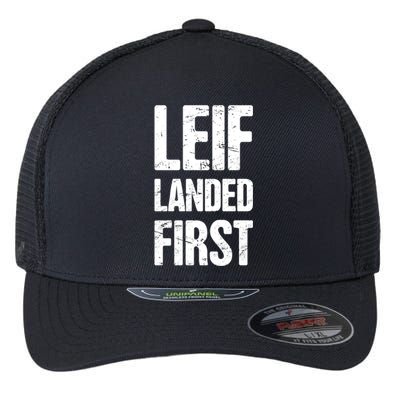 Funny Viking Leif Erikson Day / Distressed Leif Erikson Gift Flexfit Unipanel Trucker Cap