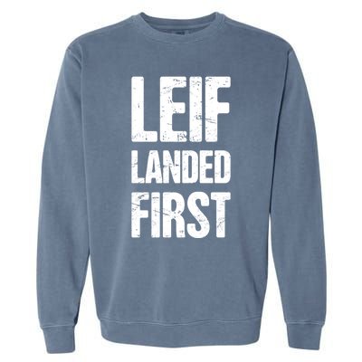 Funny Viking Leif Erikson Day / Distressed Leif Erikson Gift Garment-Dyed Sweatshirt