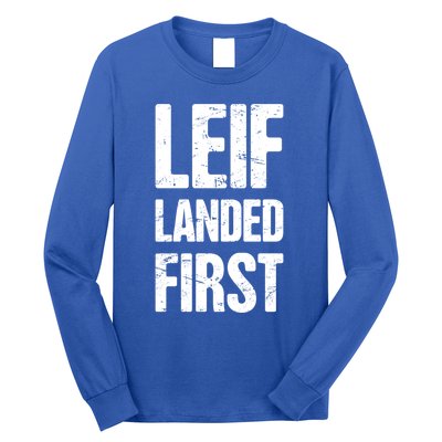 Funny Viking Leif Erikson Day / Distressed Leif Erikson Gift Long Sleeve Shirt