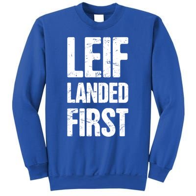 Funny Viking Leif Erikson Day / Distressed Leif Erikson Gift Sweatshirt