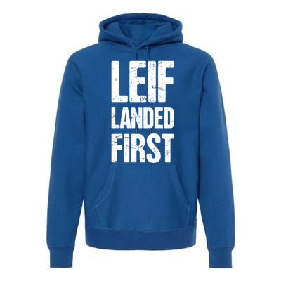 Funny Viking Leif Erikson Day / Distressed Leif Erikson Gift Premium Hoodie