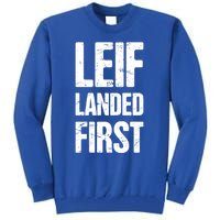 Funny Viking Leif Erikson Day / Distressed Leif Erikson Gift Tall Sweatshirt