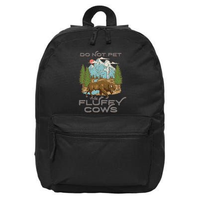 Funny Vintage Look Yellowstone National Park Bison Lover 16 in Basic Backpack
