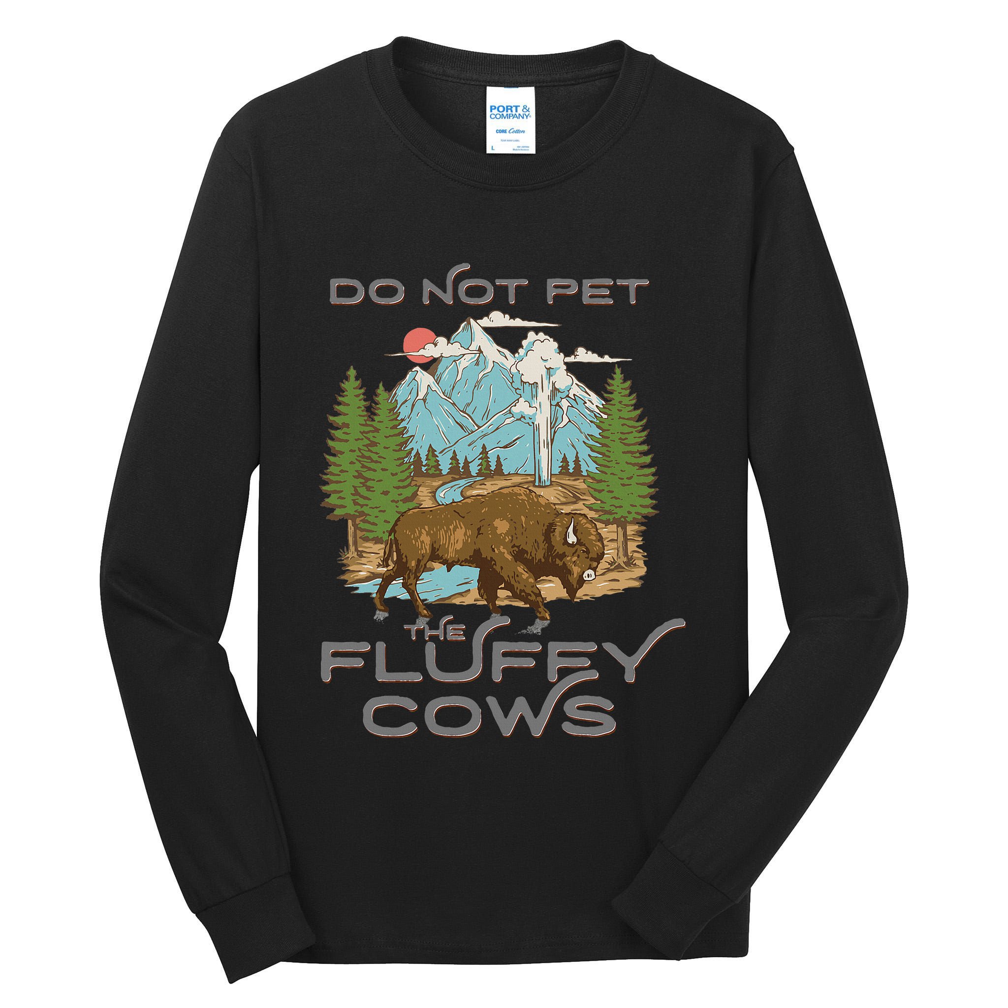 Funny Vintage Look Yellowstone National Park Bison Lover Tall Long Sleeve T-Shirt