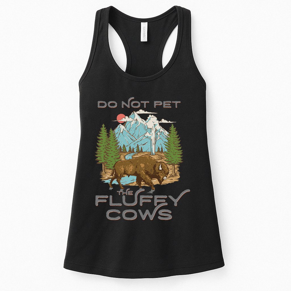 Funny Vintage Look Yellowstone National Park Bison Lover Womens Tank Top