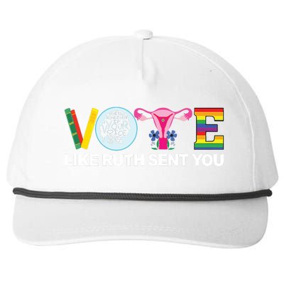 Funny Vote Like Ruth Sent You Uterus Feminists Lgbt Snapback Five-Panel Rope Hat