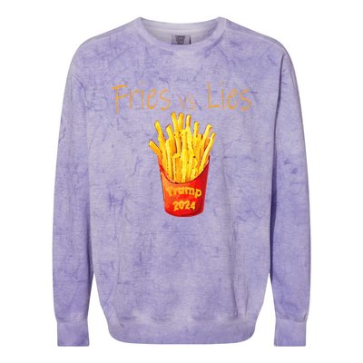 Fries Vs Lies Trump 2024 Colorblast Crewneck Sweatshirt