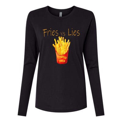 Fries Vs Lies Trump 2024 Womens Cotton Relaxed Long Sleeve T-Shirt