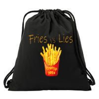 Fries Vs Lies Trump 2024 Drawstring Bag