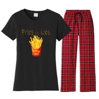 Fries Vs Lies Trump 2024 Women's Flannel Pajama Set