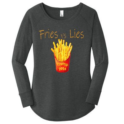 Fries Vs Lies Trump 2024 Women's Perfect Tri Tunic Long Sleeve Shirt