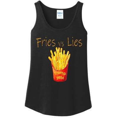 Fries Vs Lies Trump 2024 Ladies Essential Tank