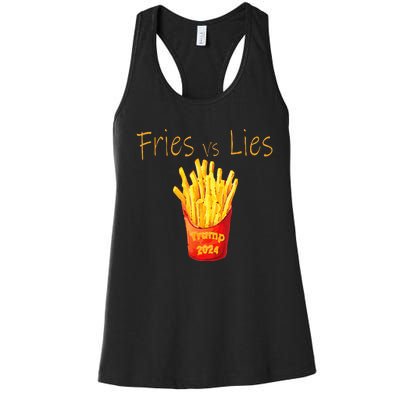 Fries Vs Lies Trump 2024 Women's Racerback Tank