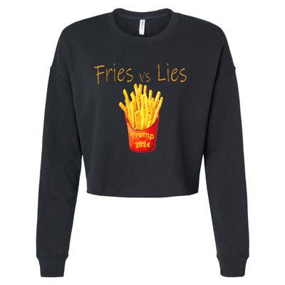 Fries Vs Lies Trump 2024 Cropped Pullover Crew