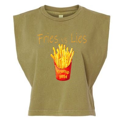 Fries Vs Lies Trump 2024 Garment-Dyed Women's Muscle Tee