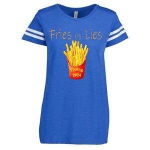 Fries Vs Lies Trump 2024 Enza Ladies Jersey Football T-Shirt