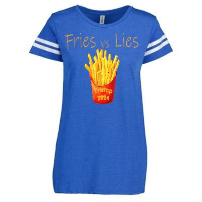 Fries Vs Lies Trump 2024 Enza Ladies Jersey Football T-Shirt