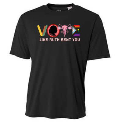 Funny Vote Like Ruth Sent You Uterus Feminist Lgbt Cooling Performance Crew T-Shirt