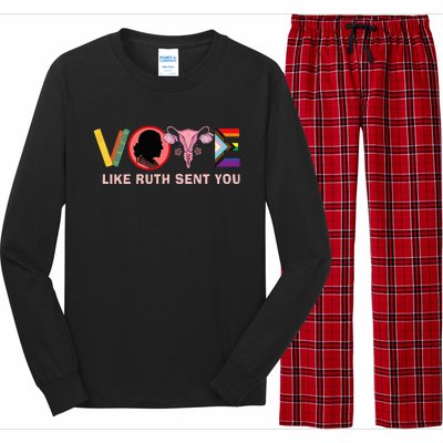 Funny Vote Like Ruth Sent You Uterus Feminist Lgbt Long Sleeve Pajama Set