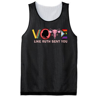 Funny Vote Like Ruth Sent You Uterus Feminist Lgbt Mesh Reversible Basketball Jersey Tank