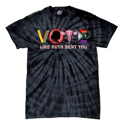 Funny Vote Like Ruth Sent You Uterus Feminist Lgbt Tie-Dye T-Shirt