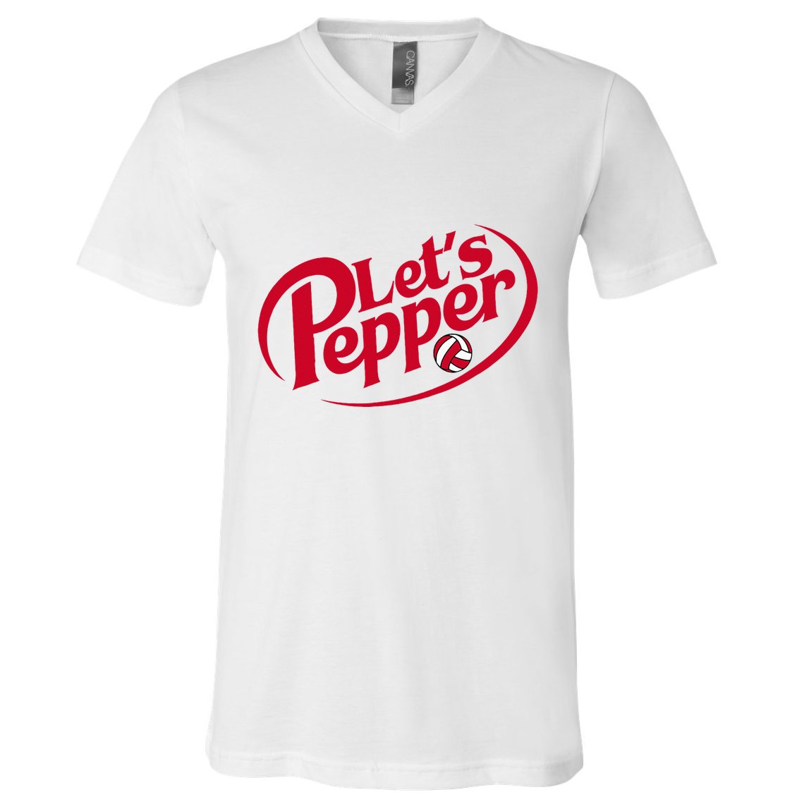 Funny Volleyball LetS Pepper Practice Term Great V-Neck T-Shirt