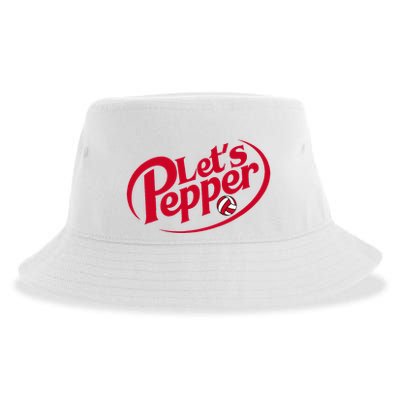 Funny Volleyball LetS Pepper Practice Term Great Sustainable Bucket Hat
