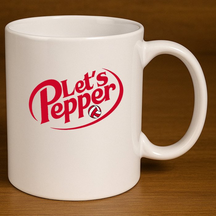 Funny Volleyball LetS Pepper Practice Term Great 11oz C Handle Ceramic Mug
