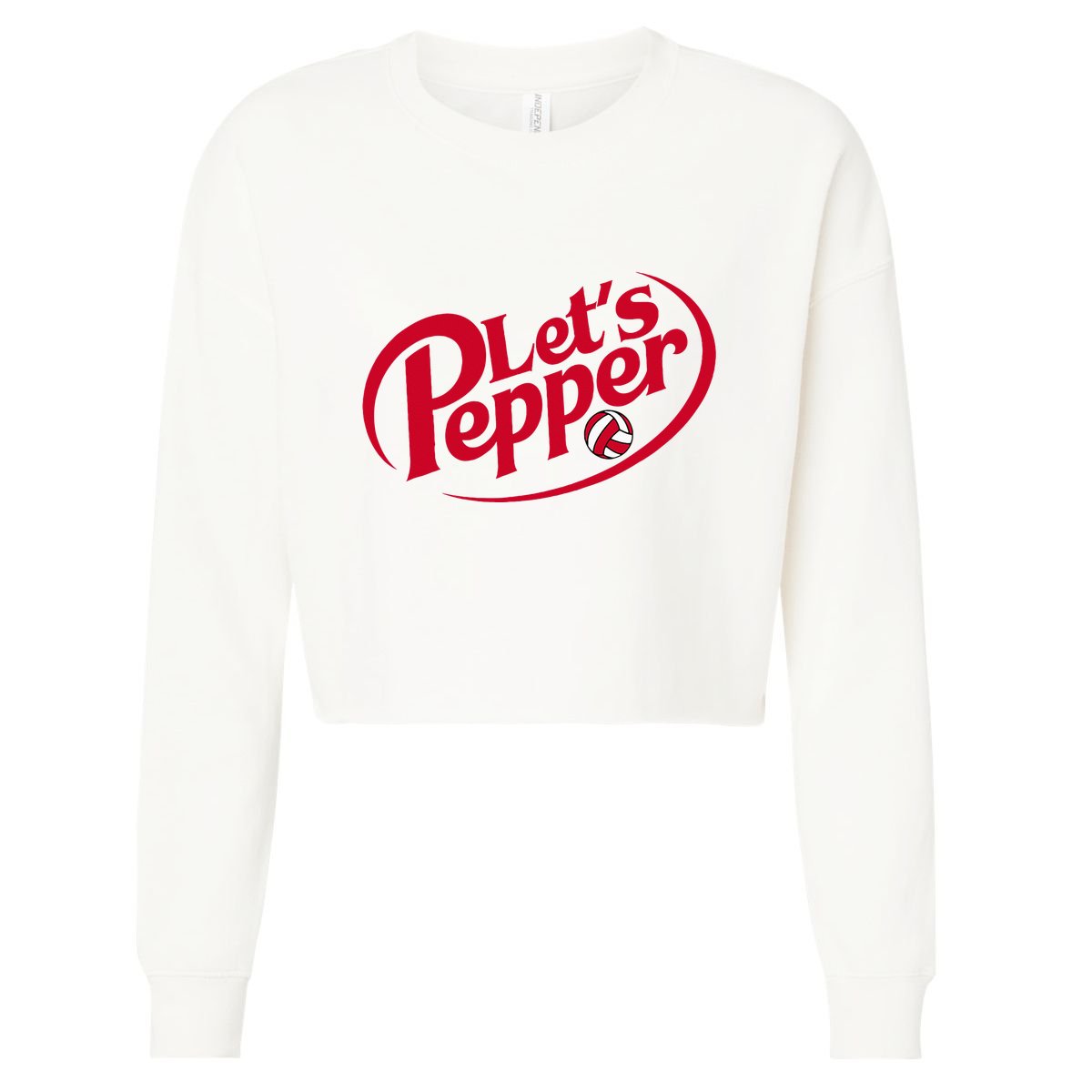Funny Volleyball LetS Pepper Practice Term Great Cropped Pullover Crew