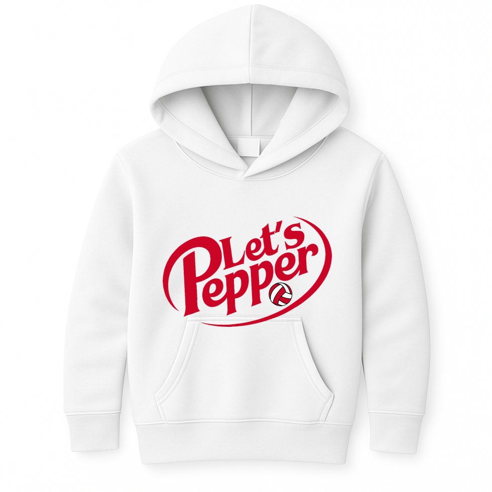 Funny Volleyball LetS Pepper Practice Term Great Kids Hoodie