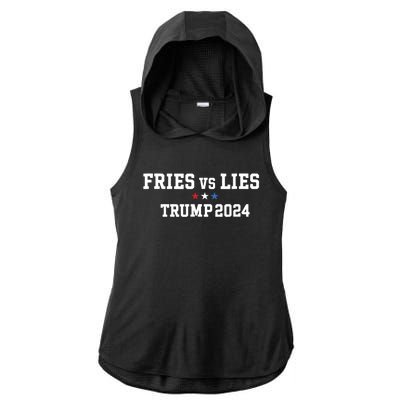 Fries Vs Lies Trump 2024 French Fries Trump Vance 2024 Ladies PosiCharge Tri-Blend Wicking Draft Hoodie Tank