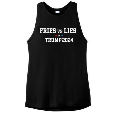 Fries Vs Lies Trump 2024 French Fries Trump Vance 2024 Ladies PosiCharge Tri-Blend Wicking Tank