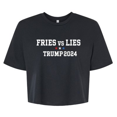 Fries Vs Lies Trump 2024 French Fries Trump Vance 2024 Bella+Canvas Jersey Crop Tee