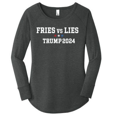 Fries Vs Lies Trump 2024 French Fries Trump Vance 2024 Women's Perfect Tri Tunic Long Sleeve Shirt