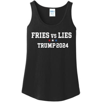 Fries Vs Lies Trump 2024 French Fries Trump Vance 2024 Ladies Essential Tank