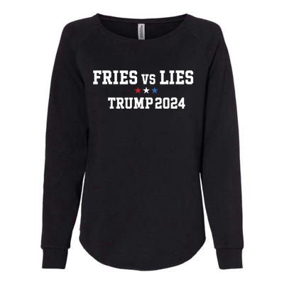 Fries Vs Lies Trump 2024 French Fries Trump Vance 2024 Womens California Wash Sweatshirt