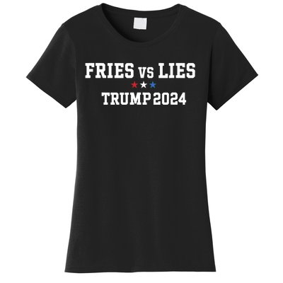 Fries Vs Lies Trump 2024 French Fries Trump Vance 2024 Women's T-Shirt