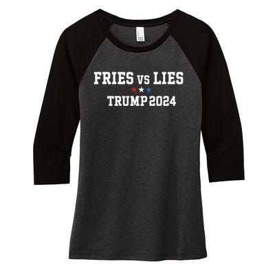 Fries Vs Lies Trump 2024 French Fries Trump Vance 2024 Women's Tri-Blend 3/4-Sleeve Raglan Shirt