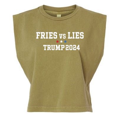 Fries Vs Lies Trump 2024 French Fries Trump Vance 2024 Garment-Dyed Women's Muscle Tee