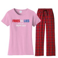 Fries Vs Lies Pro Trump Vance 2024 Women's Flannel Pajama Set