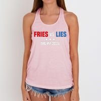 Fries Vs Lies Pro Trump Vance 2024 Women's Knotted Racerback Tank