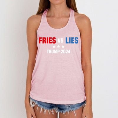 Fries Vs Lies Pro Trump Vance 2024 Women's Knotted Racerback Tank