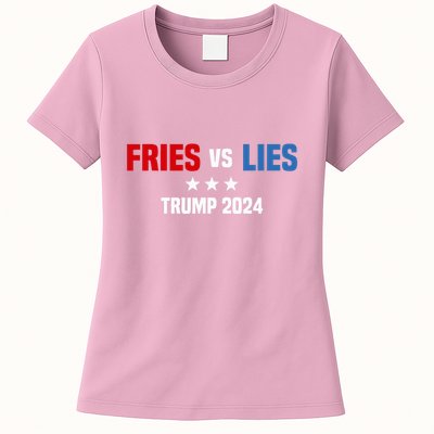 Fries Vs Lies Pro Trump Vance 2024 Womens T-Shirt