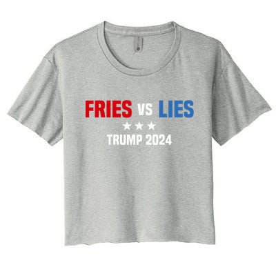 Fries Vs Lies Pro Trump Vance 2024 Women's Crop Top Tee